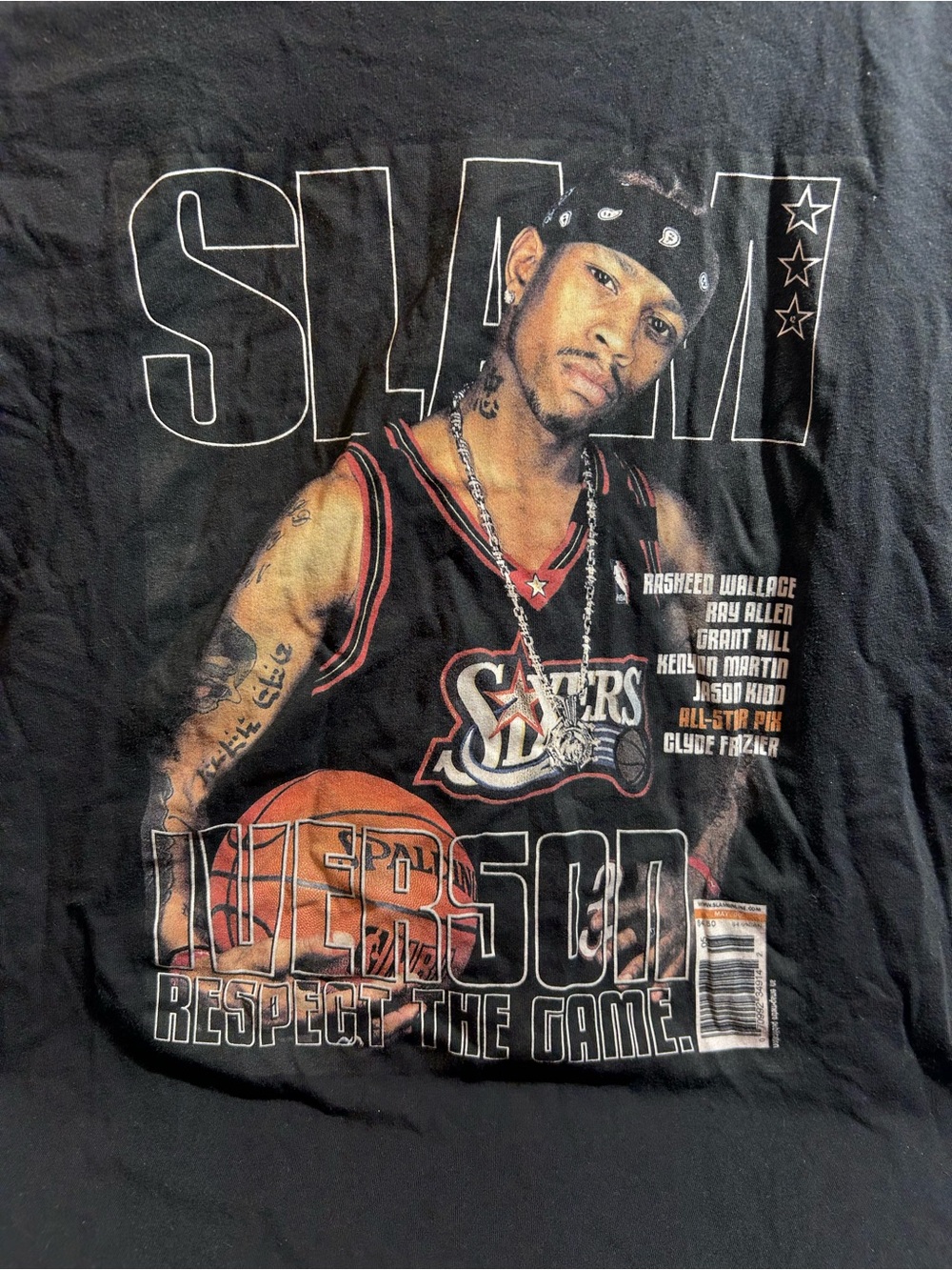 Mitchell & Ness Black Graphic Allen Iverson Slam Tee - SH17
